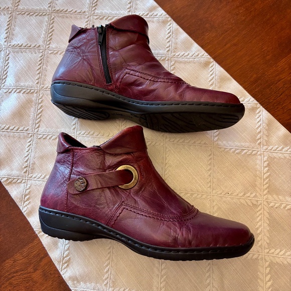 Ripple handmade burgundy leather booties-size 38 - Picture 3 of 4